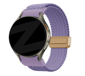 Bandz Bandz Samsung Galaxy Watch 4 44mm gevlochten band 'Easy fit' (lila)