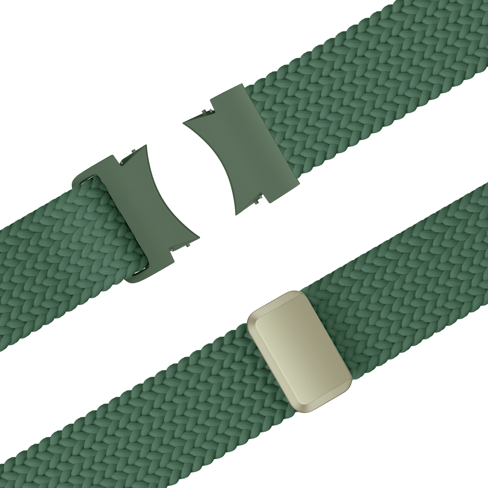 Bandz Bandz Samsung Galaxy Watch 4 Classic 46mm gevlochten band 'Easy fit' (groen)