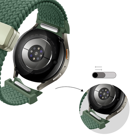Bandz Bandz Samsung Galaxy Watch 5 Pro gevlochten band 'Easy fit' (groen)