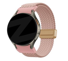 Bandz Bandz Samsung Galaxy Watch 5 Pro gevlochten band 'Easy fit' (roze)