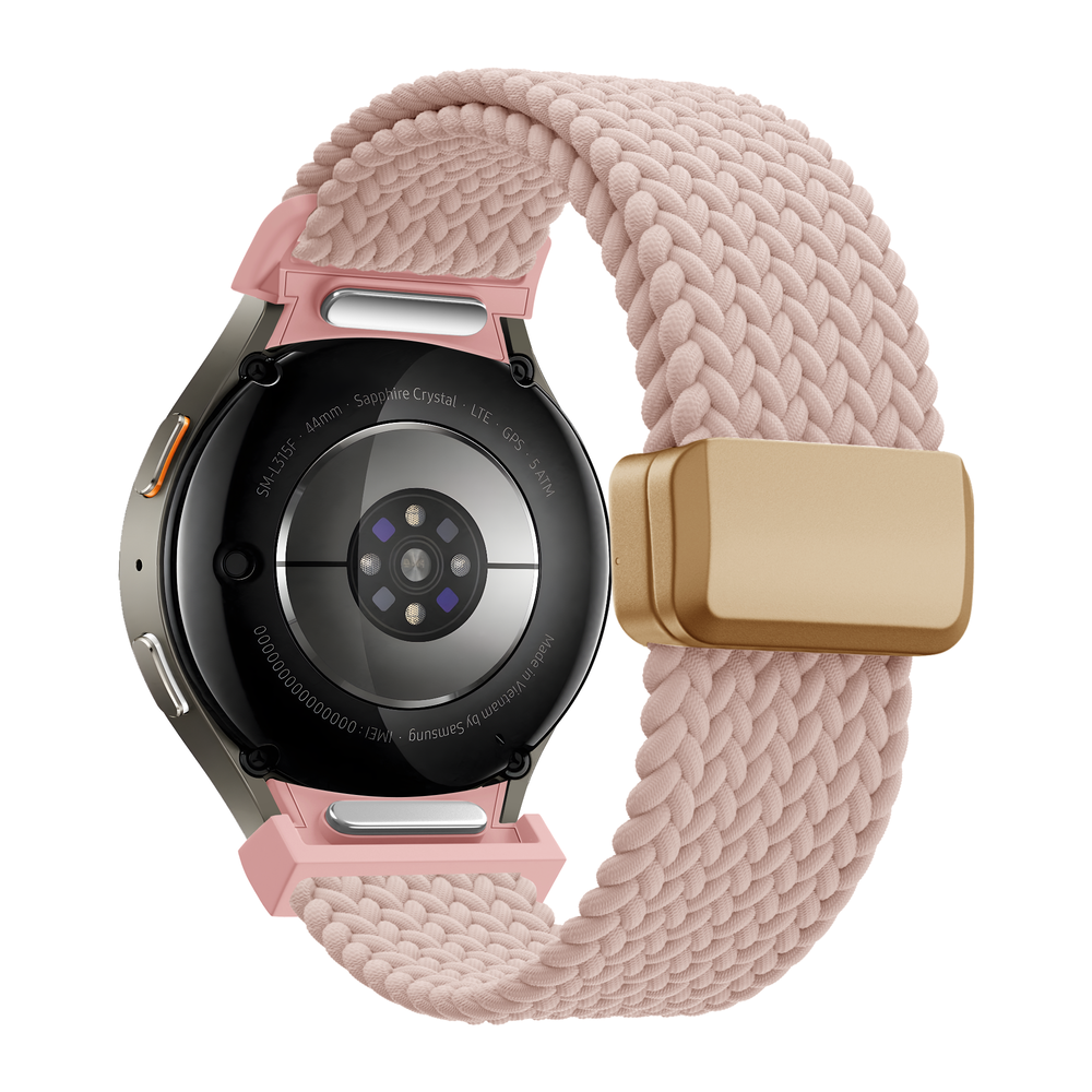 Bandz Bandz Samsung Galaxy Watch 5 - 40mm gevlochten band 'Easy fit' (roze) Bandz Bandz Samsung Galaxy Watch 5 - 40mm gevlochten band 'Easy fit' (roze)