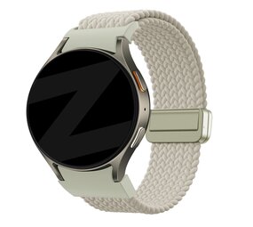 Bandz Bandz Samsung Galaxy Watch 6 Classic - 43mm gevlochten band 'Easy fit' (sterrenlicht)