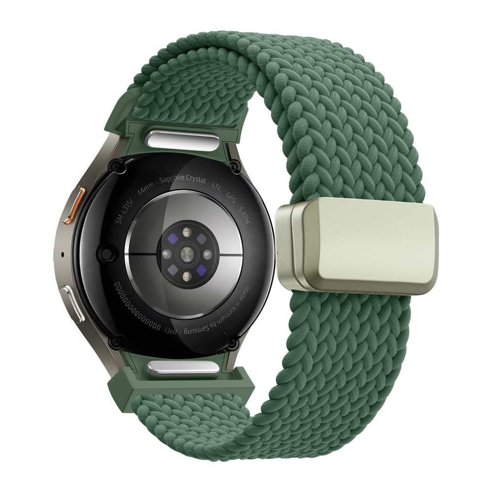 Bandz Bandz Samsung Galaxy Watch 6 - 40mm gevlochten band 'Easy fit' (groen)