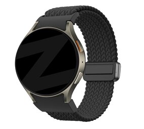 Bandz Bandz Samsung Galaxy Watch 7 - 40mm gevlochten band 'Easy fit' (zwart)