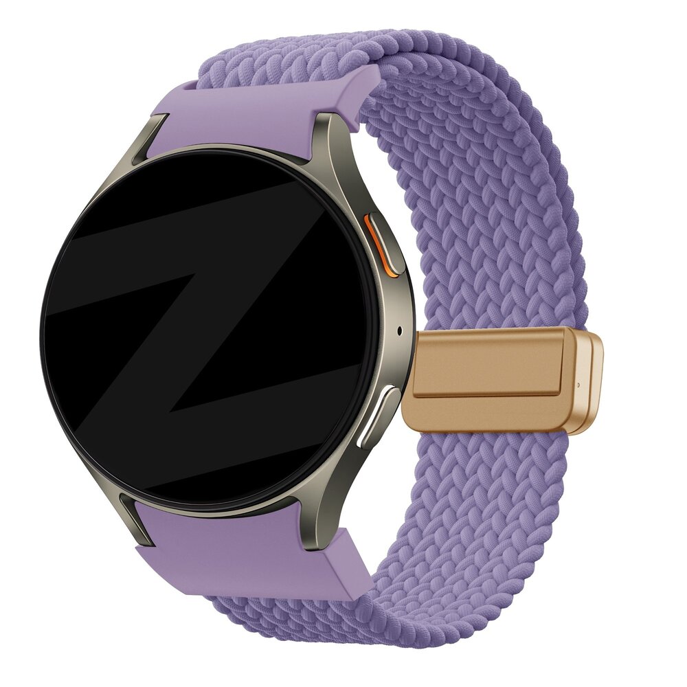 Bandz Bandz Samsung Galaxy Watch 7 - 40mm gevlochten band 'Easy fit' (lila)
