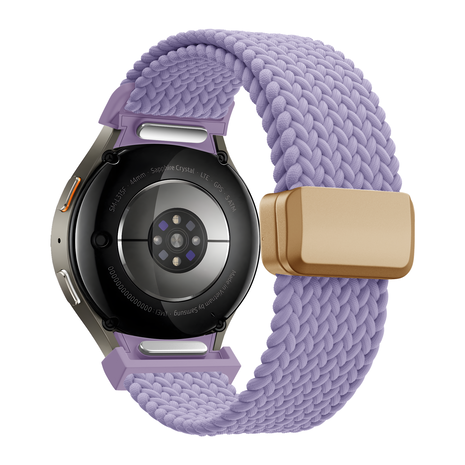 Bandz Bandz Samsung Galaxy Watch 7 - 40mm gevlochten band 'Easy fit' (lila)
