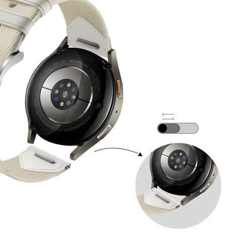 Bandz Bandz Fossil Gen 6 - 42mm leren hybrid band 'Easy fit' (sterrenlicht)