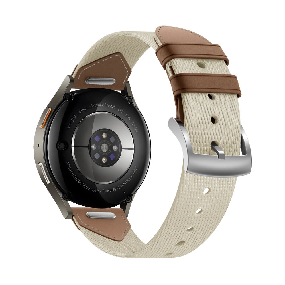 Bandz Bandz Withings ScanWatch Light leren hybrid band 'Easy fit' (beige/bruin) Bandz Bandz Withings ScanWatch Light leren hybrid band 'Easy fit' (beige/bruin)