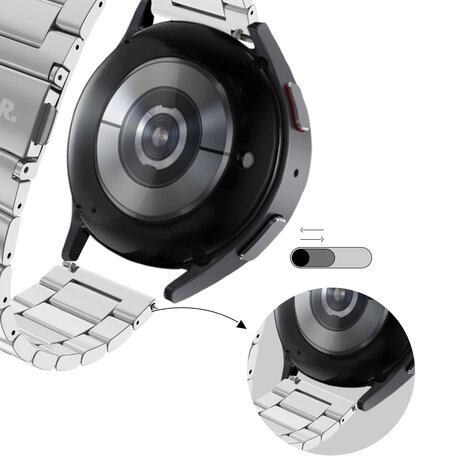 BALR. BALR Samsung Galaxy Watch 6 Classic 43mm stalen band (zilver)