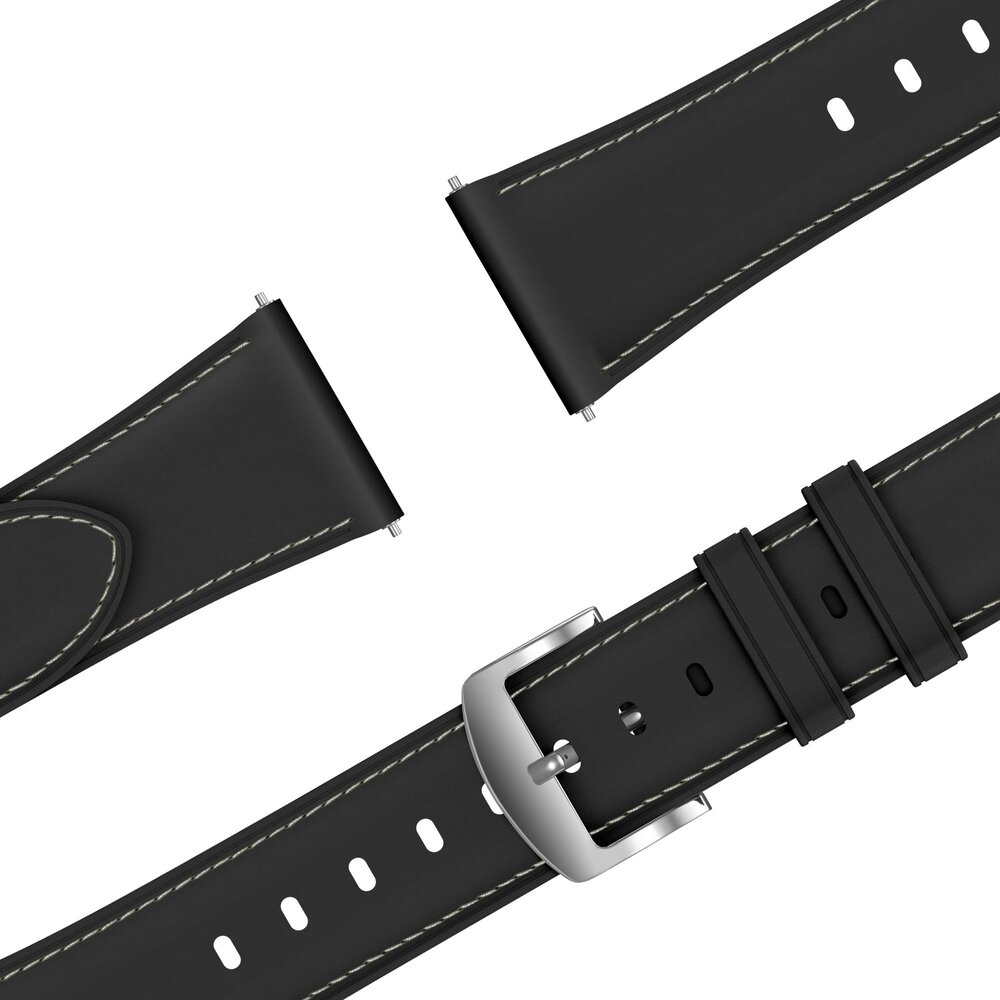 Bandz Bandz Samsung Galaxy Watch Active lederen band 'Easy fit' (zwart)