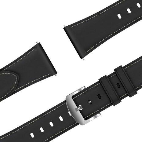 Bandz Bandz Withings ScanWatch 2 - 42mm lederen band 'Easy fit' (zwart) Bandz Bandz Withings ScanWatch 2 - 42mm lederen band 'Easy fit' (zwart)