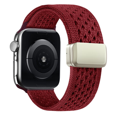 Bandz Bandz Bandz Apple Watch vintage nylon band (wijnrood)