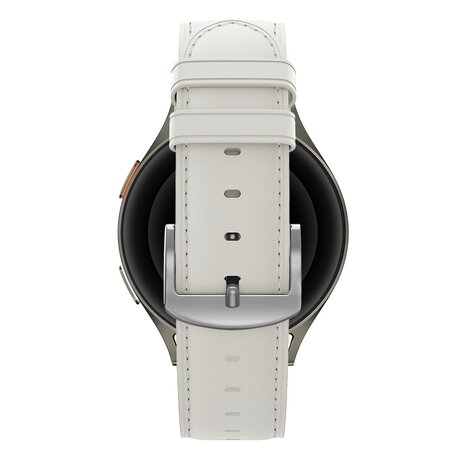 Bandz Bandz Huawei Watch GT 5 - 41mm lederen band 'Easy fit' (wit)