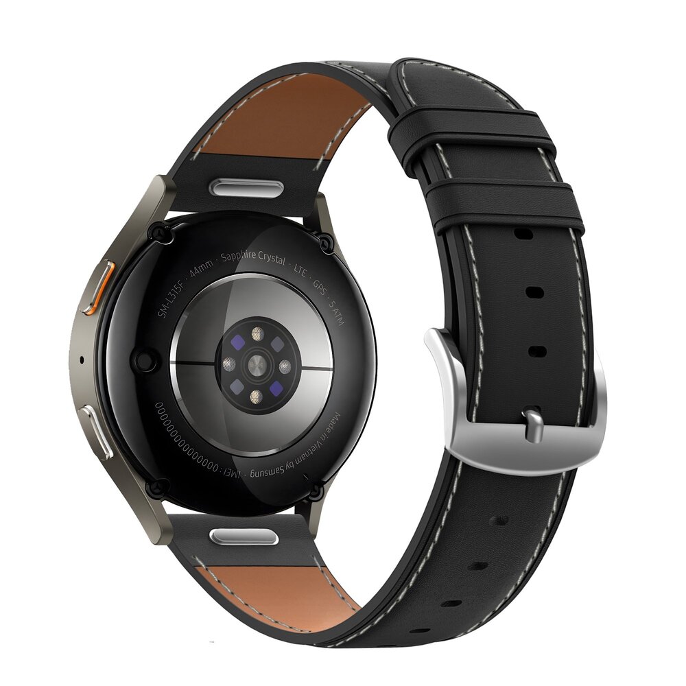 Bandz Bandz Huawei Watch GT 4 - 41mm lederen band 'Easy fit' (zwart)