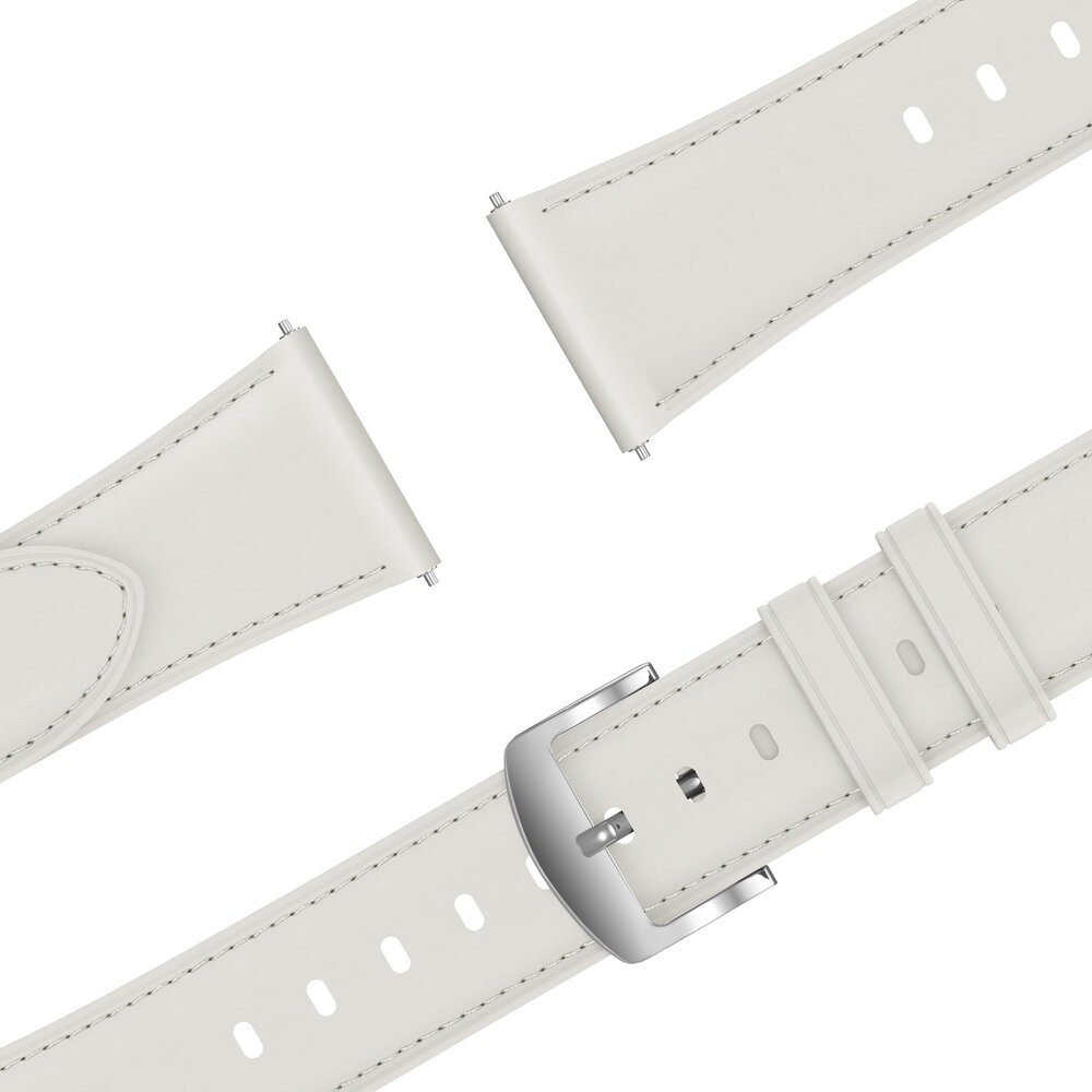 Bandz Bandz Withings ScanWatch 2 - 38mm lederen band 'Easy fit' (wit)