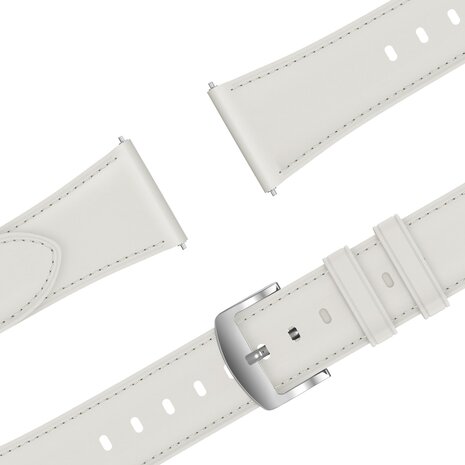 Bandz Bandz Withings ScanWatch 2 - 38mm lederen band 'Easy fit' (wit)
