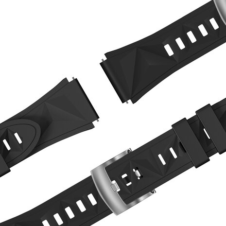 Bandz Bandz Huawei Watch 5 - 42mm siliconen band 'Easy fit' (zwart)