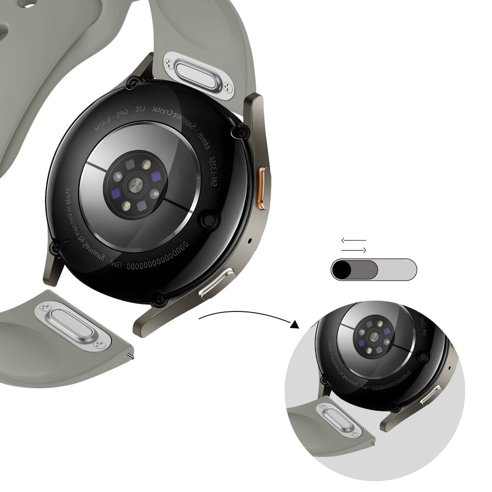 Bandz Bandz Huawei Watch 4 (Pro) sport band 'Easy fit' (lichtgrijs)