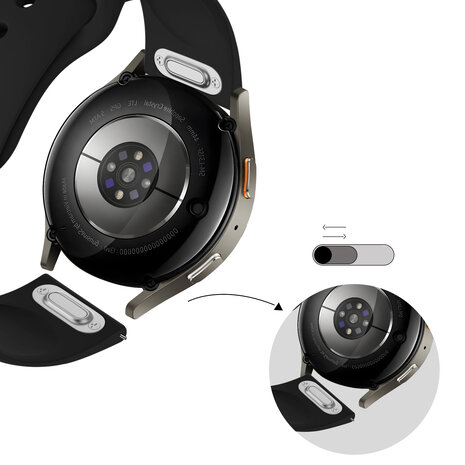 Bandz Bandz Samsung Galaxy Watch 7 - 44mm sport band 'Easy fit' (zwart) Bandz Bandz Samsung Galaxy Watch 7 - 44mm sport band 'Easy fit' (zwart)