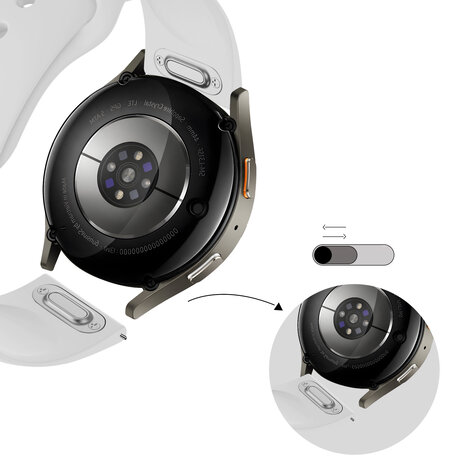 Bandz Bandz Samsung Galaxy Watch 7 - 44mm sport band 'Easy fit' (wit)