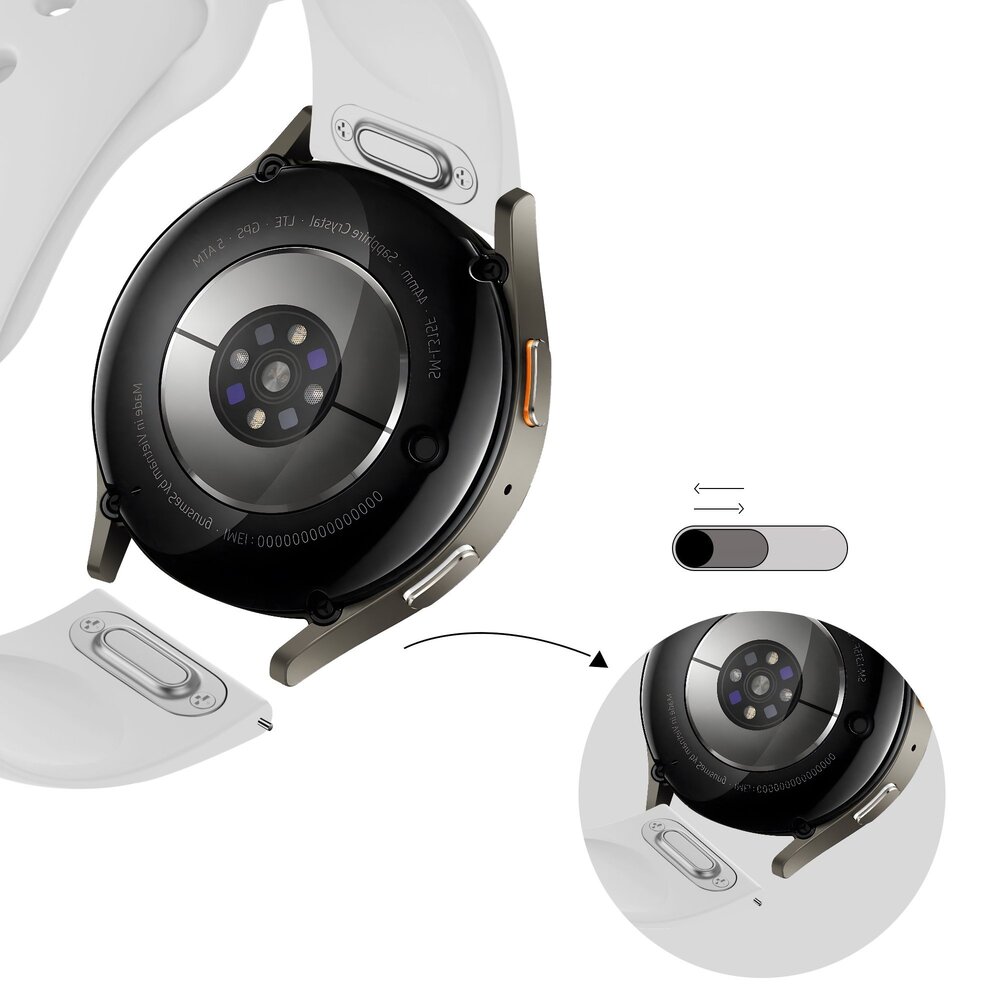 Bandz Bandz Samsung Galaxy Watch 4 Classic 42mm sport band 'Easy fit' (wit)