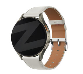 Bandz Bandz Huawei Watch GT 4 - 41mm lederen band 'Easy fit' (wit)