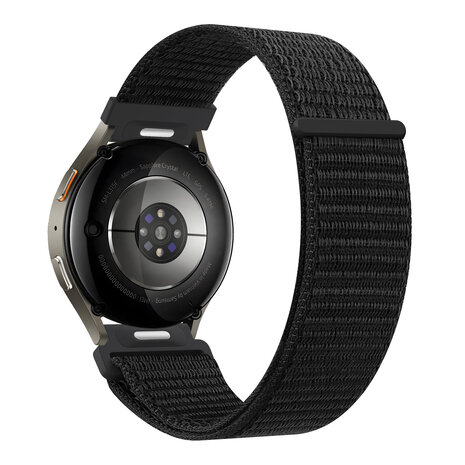 Bandz Bandz Samsung Galaxy Watch 46mm nylon band 'Easy fit' (zwart)