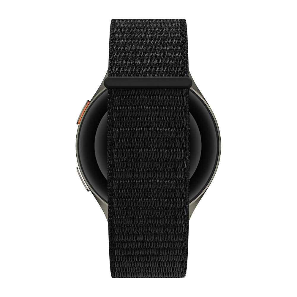 Bandz Bandz Samsung Galaxy Watch 46mm nylon band 'Easy fit' (zwart)