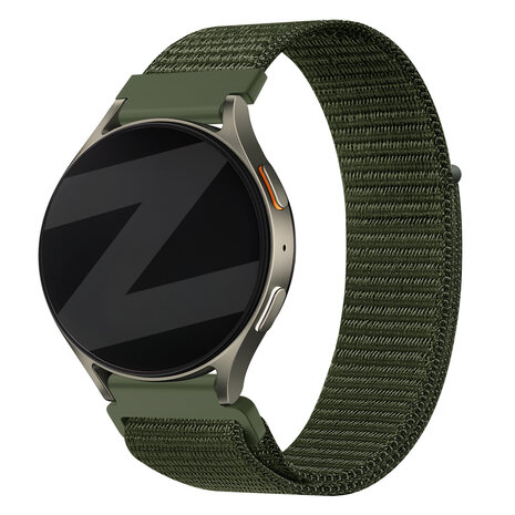 Bandz Bandz Samsung Galaxy Watch 7 - 44mm nylon band 'Easy fit' (groen) Bandz Bandz Samsung Galaxy Watch 7 - 44mm nylon band 'Easy fit' (groen)