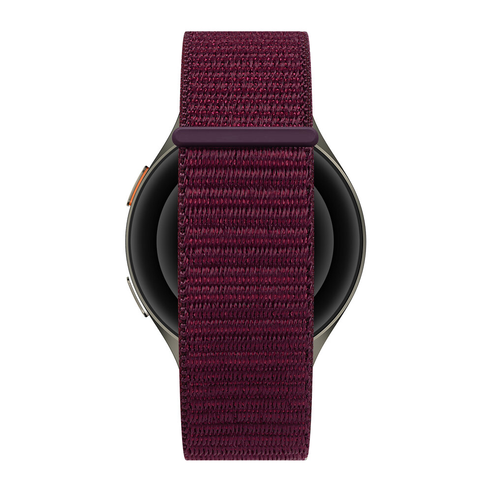 Bandz Bandz Samsung Galaxy Watch 7 - 44mm nylon band 'Easy fit' (plum) Bandz Bandz Samsung Galaxy Watch 7 - 44mm nylon band 'Easy fit' (plum)
