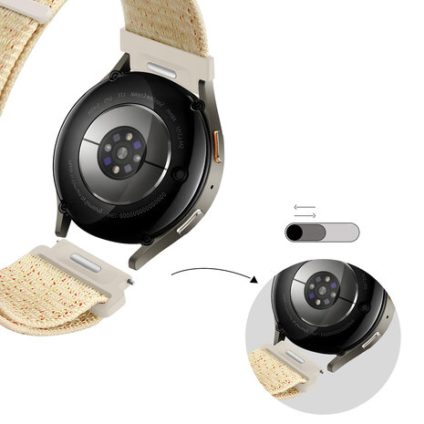 Bandz Bandz Samsung Galaxy Watch 7 - 44mm nylon band 'Easy fit' (blossom)