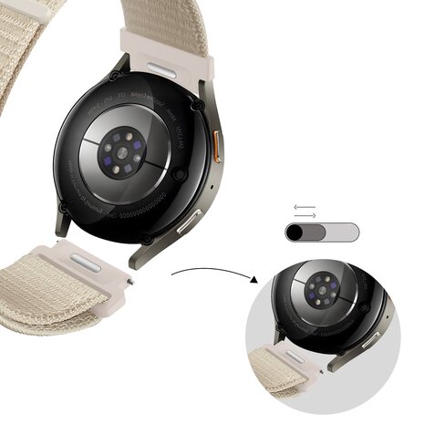 Bandz Bandz Huawei Watch GT 3 Pro 43mm nylon band 'Easy fit' (sterrenlicht)