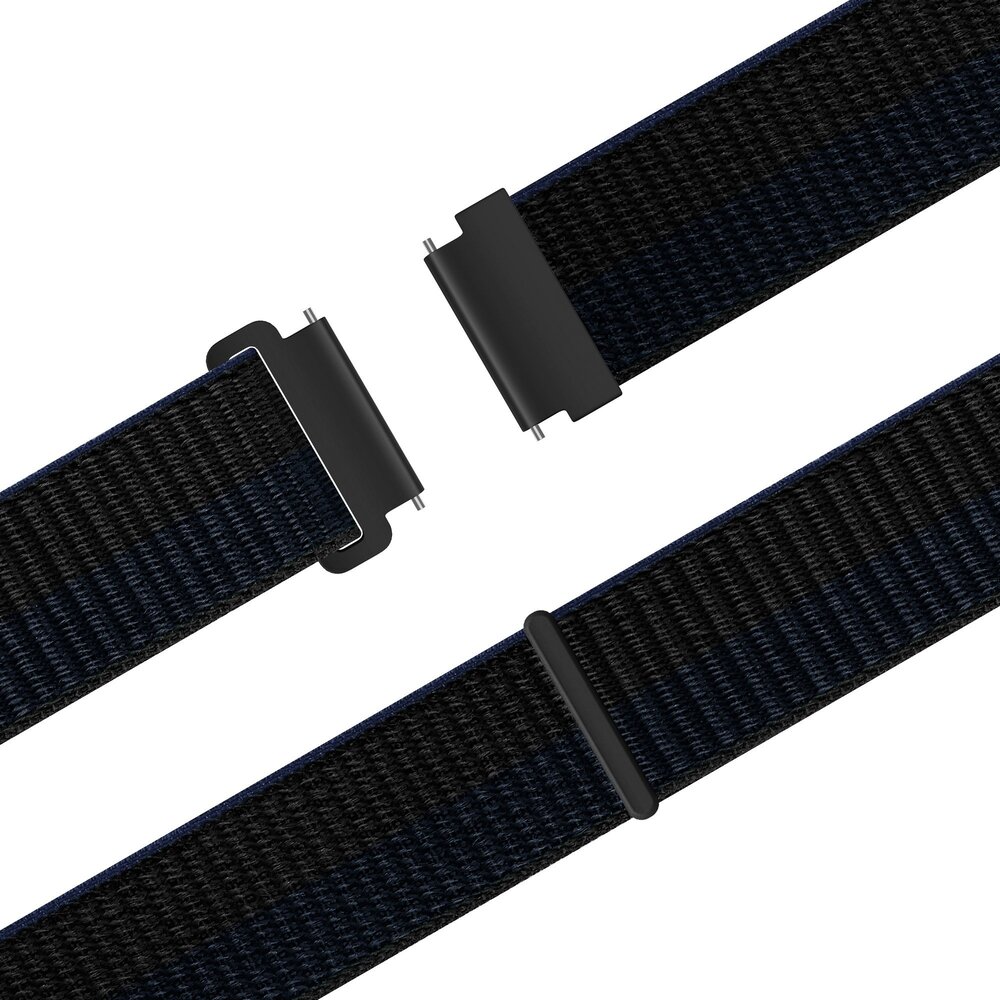 Bandz Bandz Xiaomi Amazfit Bip nylon band 'Easy fit' (zwart/blauw)