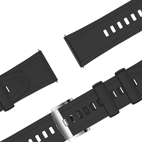 Bandz Bandz Samsung Galaxy Watch 4 - 44mm siliconen band 'Easy fit' (zwart)