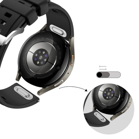 Bandz Bandz Samsung Galaxy Watch 46mm siliconen band 'Easy fit' (zwart)