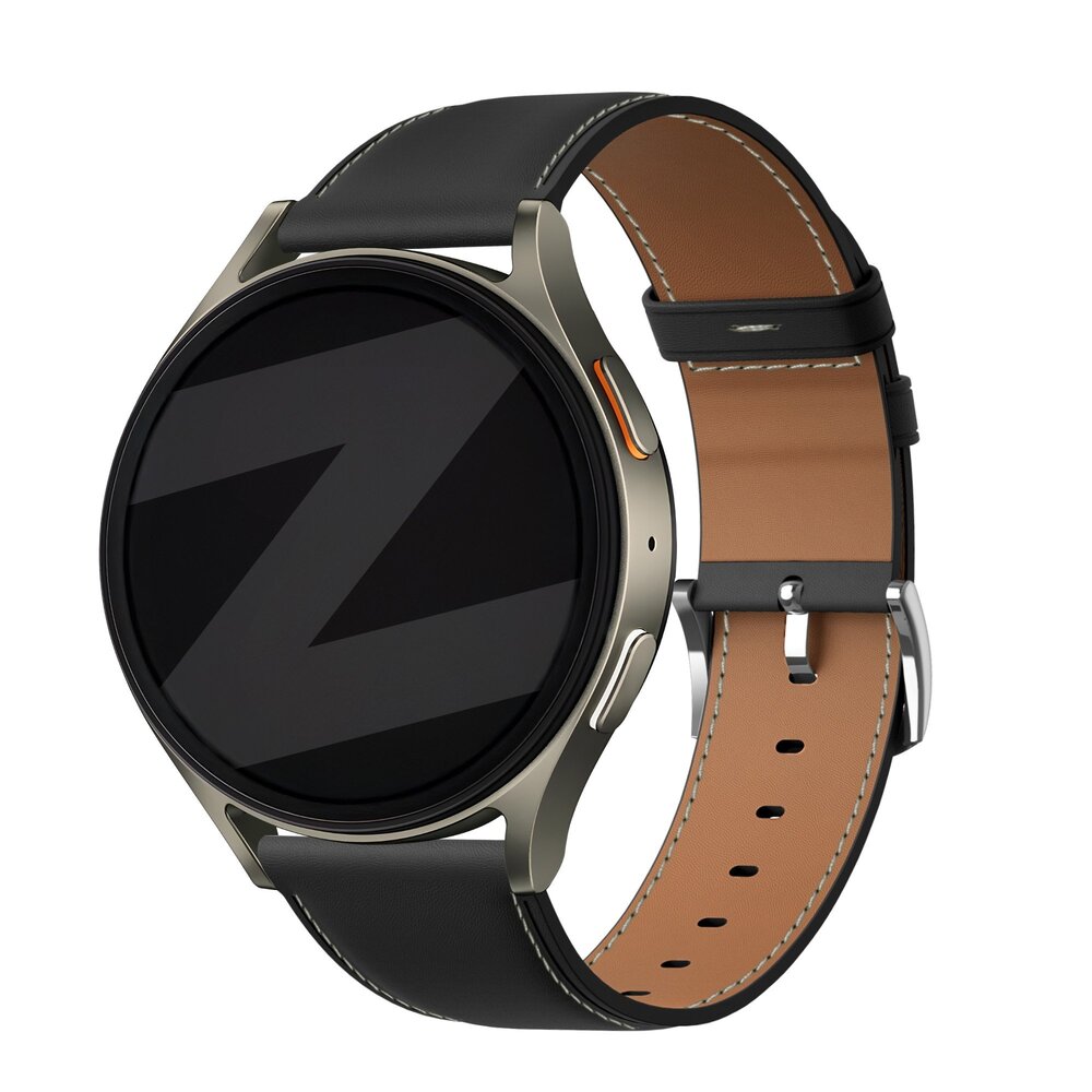 Bandz Bandz Amazfit GTR 3 (Pro) lederen band 'Easy fit' (zwart) Bandz Bandz Amazfit GTR 3 (Pro) lederen band 'Easy fit' (zwart)
