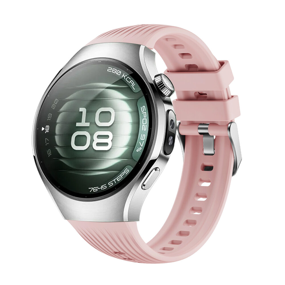 Strap-it® Strap-it Huawei Watch 5 - 42mm siliconen bandje 'perfect fit' (roze)