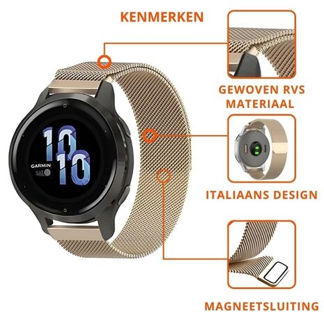 Strap-it® Strap-it OnePlus Watch 3 - 43mm Milanese band (champagne goud)