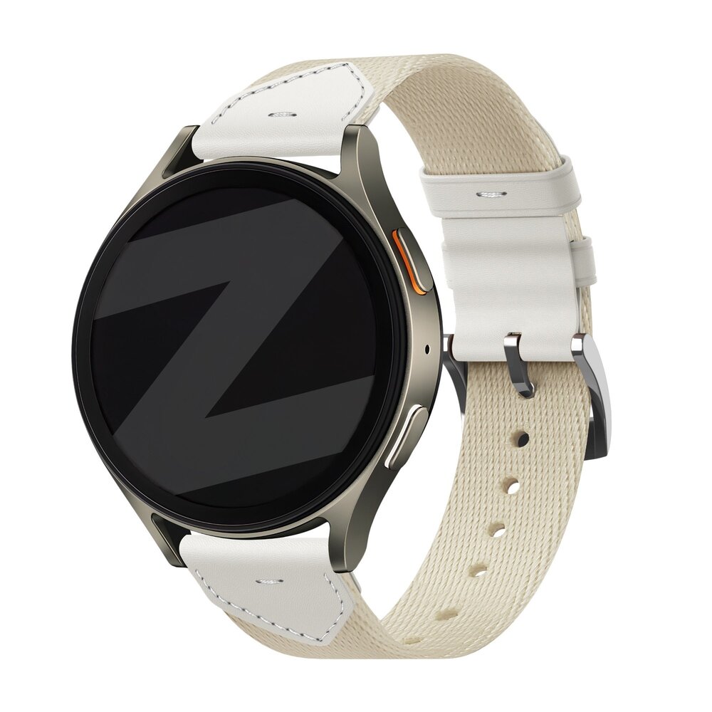 Bandz Bandz OnePlus Watch 3 - 43mm leren hybrid band 'Easy fit' (sterrenlicht)