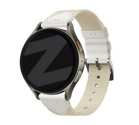 Bandz Bandz OnePlus Watch 3 - 43mm leren hybrid band 'Easy fit' (sterrenlicht)