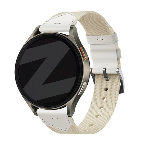 Bandz Bandz OnePlus Watch 3 - 43mm leren hybrid band 'Easy fit' (sterrenlicht)