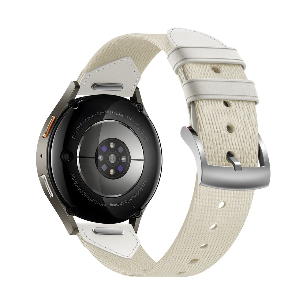 Bandz Bandz OnePlus Watch 3 - 43mm leren hybrid band 'Easy fit' (sterrenlicht)