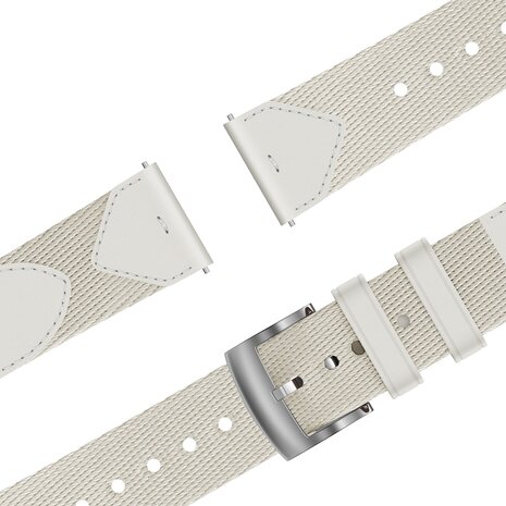 Bandz Bandz OnePlus Watch 3 - 43mm leren hybrid band 'Easy fit' (sterrenlicht)