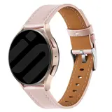 Strap-it® OnePlus Watch 3 - 43mm 'one push' leren bandje (lichtroze)