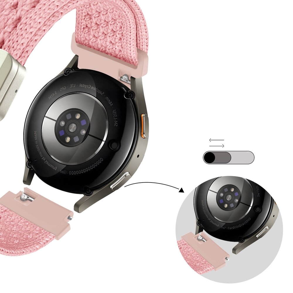 Bandz Bandz Huawei Watch 5 - 42mm vintage nylon band (roze)