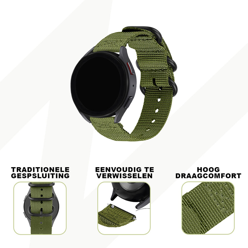Bandz Bandz Amazfit Balance 2 nylon band met gesp (groen)