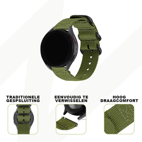 Bandz Bandz Amazfit Balance 2 nylon band met gesp (groen)