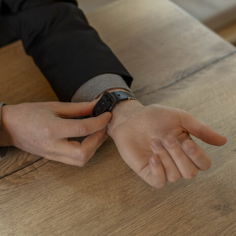 Strap-it® Strap-it Amazfit Balance 2 Stitched leren band (zwart) Strap-it® Strap-it Amazfit Balance 2 Stitched leren band (zwart)