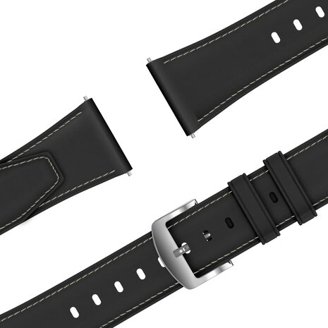 Bandz Bandz Amazfit Balance 2 lederen band 'Easy fit' (zwart) Bandz Bandz Amazfit Balance 2 lederen band 'Easy fit' (zwart)