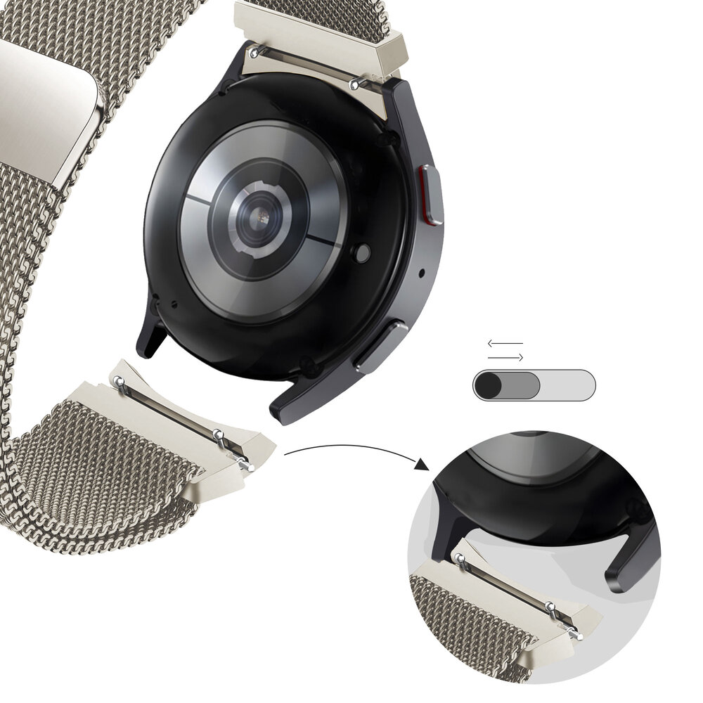 Bandz Bandz Samsung Galaxy Watch 7 - 44mm Milanese loop band (sterrenlicht)